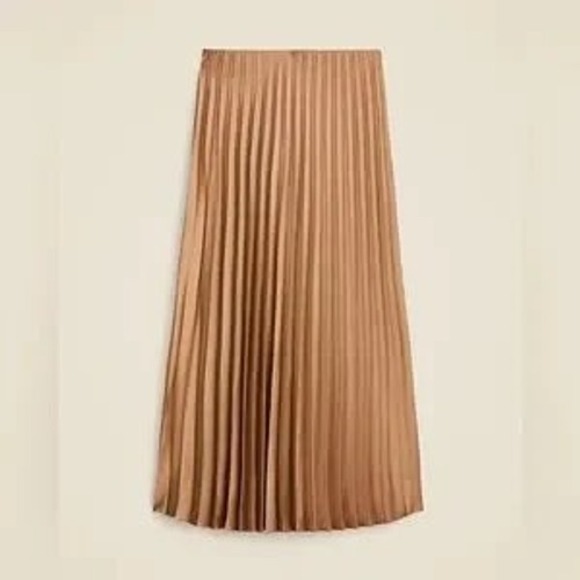 J. Crew Dresses & Skirts - J.Crew Gwyneth Pleated Slip Skirt Bronze Gold Satin Midi Accordion Pleats Large